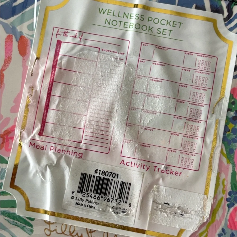 Lilly Pulitzer Wellness Fitness Pocket Notebook Set of 2